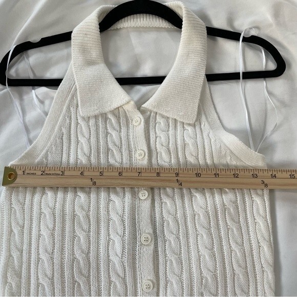 NWT Pink Rose Brand White Halter Sweater Dress Size Small - Picture 4 of 5